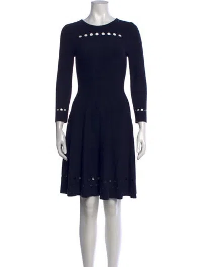 Pre-owned Issa Crew Neck Mini Dress In Blue