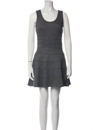 Pre-owned Issa Crew Neck Mini Dress In Grey