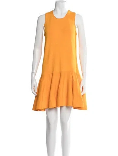 Pre-owned Issa Crew Neck Mini Dress In Orange