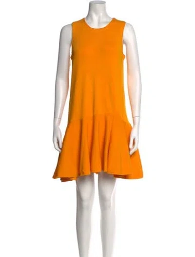 Pre-owned Issa Crew Neck Mini Dress In Orange