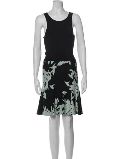Pre-owned Issa Floral Print Mini Dress In Black