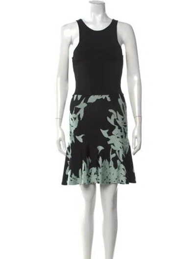 Pre-owned Issa Floral Print Mini Dress In Black