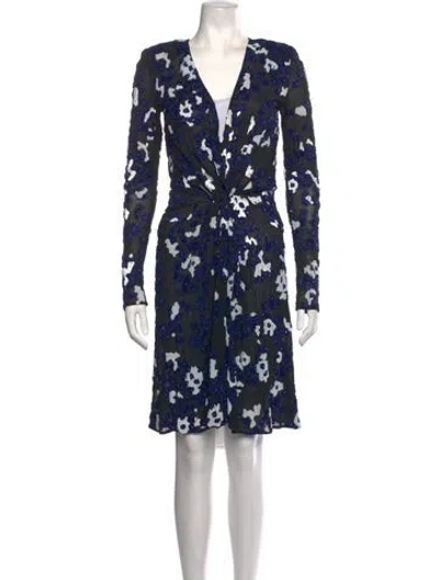 Pre-owned Issa Floral Print Mini Dress In Black