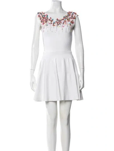 Pre-owned Issa Graphic Print Mini Dress In White