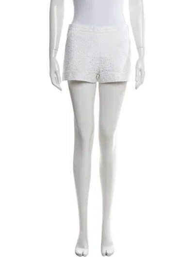 Pre-owned Issa Lace Pattern Mini Shorts In White