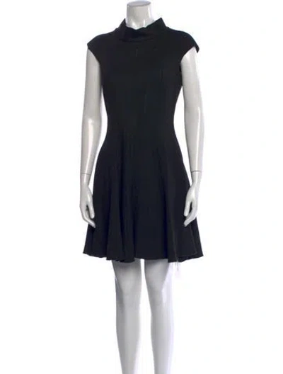 Pre-owned Issa Mock Neck Mini Dress In Black