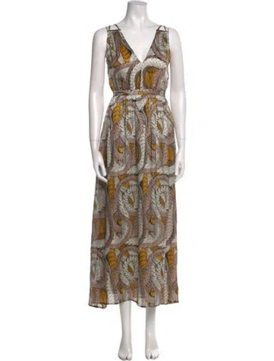 Pre-owned Issa Paisley Print Long Dress In Multi