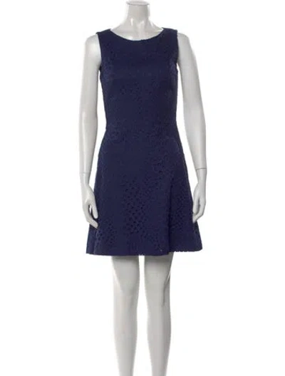 Pre-owned Issa Patterned Mini Dress In Blue