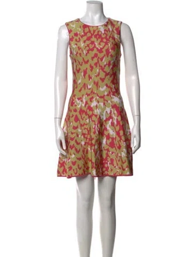 Pre-owned Issa Patterned Mini Dress In Pink
