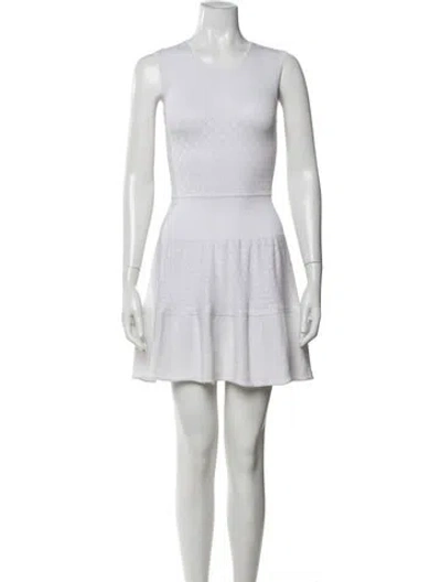 Pre-owned Issa Patterned Mini Dress In White