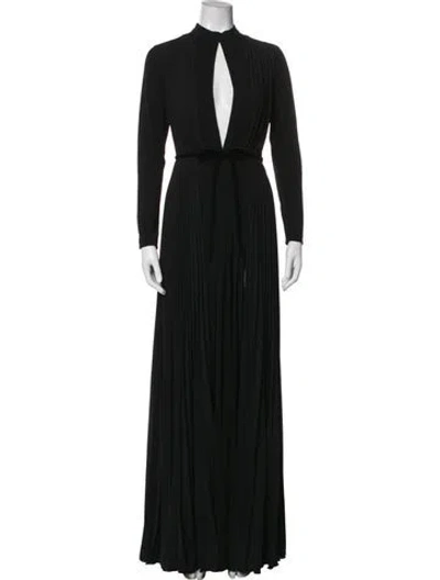 Pre-owned Issa Plunge Neckline Long Dress In Black
