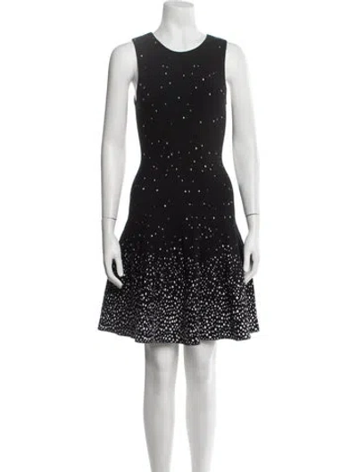 Pre-owned Issa Polka Dot Print Mini Dress In Black
