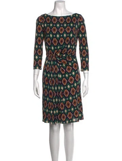 Pre-owned Issa Printed Knee-length Dress In Blue