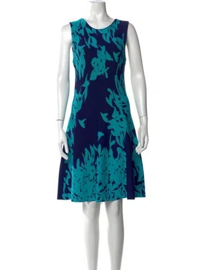 Pre-owned Issa Printed Knee-length Dress In Blue