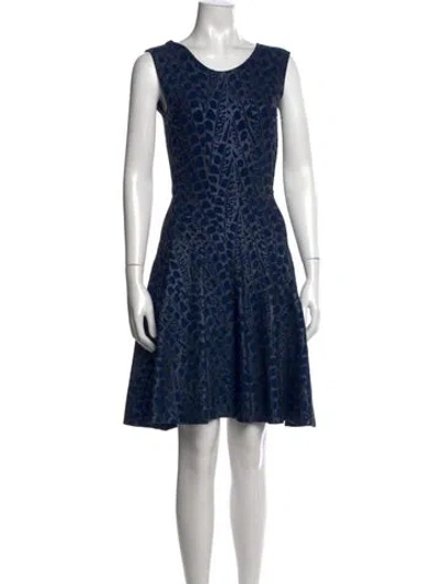 Pre-owned Issa Printed Knee-length Dress In Blue