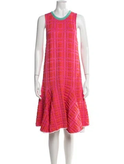 Pre-owned Issa Printed Knee-length Dress In Pink