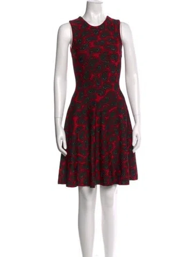 Pre-owned Issa Printed Knee-length Dress In Red