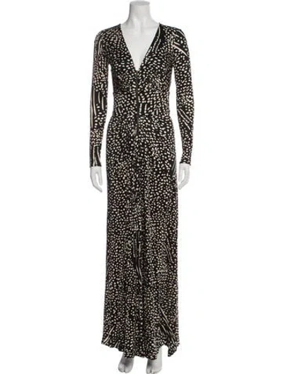 Pre-owned Issa Printed Long Dress In Multi