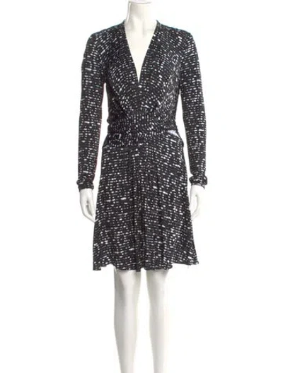 Pre-owned Issa Printed Mini Dress In Black