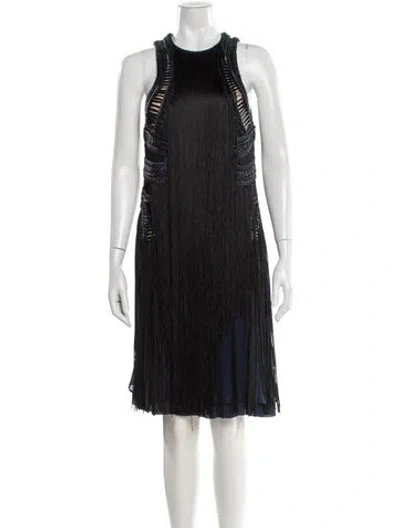 Pre-owned Issa Printed Mini Dress In Black
