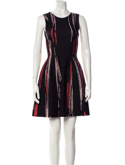 Pre-owned Issa Printed Mini Dress In Black