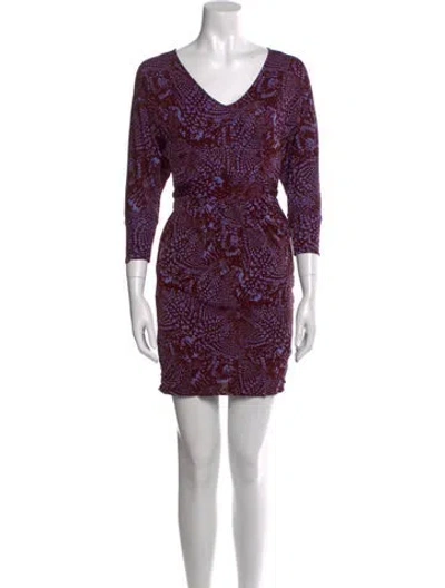 Pre-owned Issa Printed Mini Dress In Multi