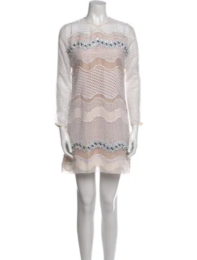 Pre-owned Issa Printed Mini Dress In Neutral