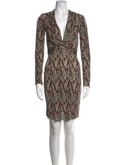 Pre-owned Issa Printed Mini Dress In Neutral