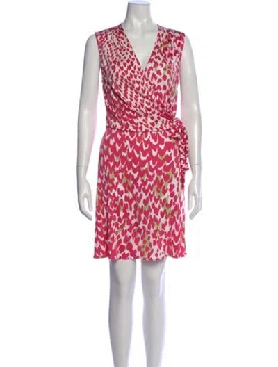 Pre-owned Issa Printed Mini Dress In Pink