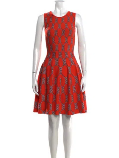 Pre-owned Issa Printed Mini Dress In Red
