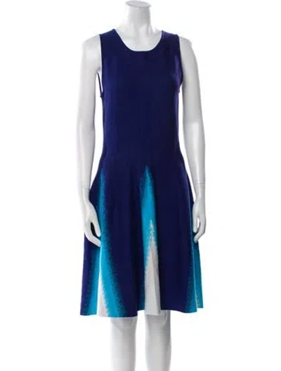 Pre-owned Issa Scoop Neck Knee-length Dress In Blue