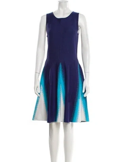 Pre-owned Issa Scoop Neck Knee-length Dress In Blue