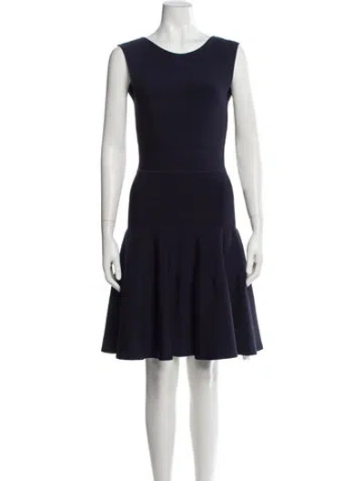 Pre-owned Issa Scoop Neck Knee-length Dress In Blue