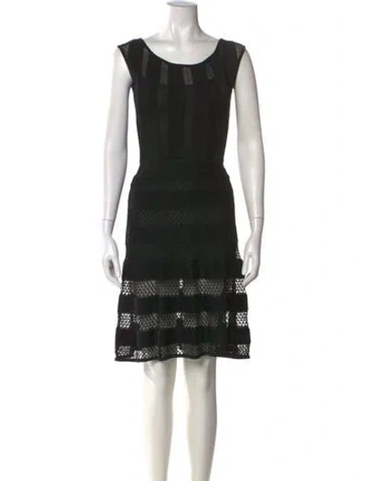 Pre-owned Issa Scoop Neck Mini Dress In Black