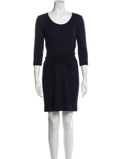 Pre-owned Issa Scoop Neck Mini Dress In Blue