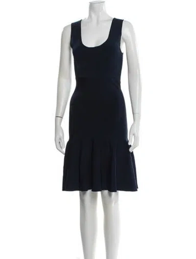 Pre-owned Issa Scoop Neck Mini Dress In Blue