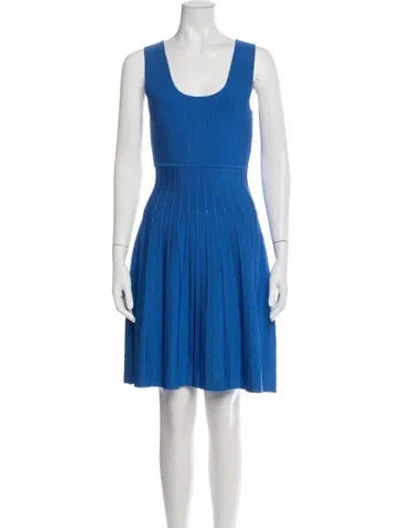 Pre-owned Issa Scoop Neck Mini Dress In Blue