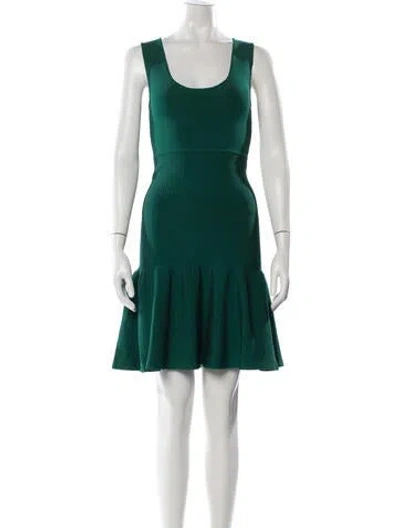 Pre-owned Issa Scoop Neck Mini Dress In Green