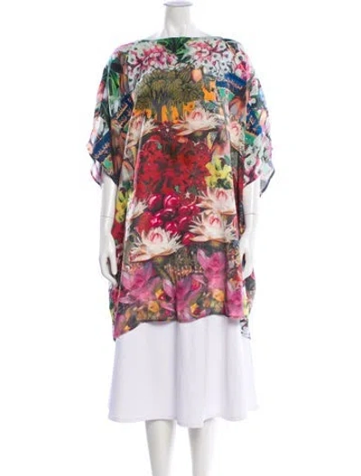 Pre-owned Issa Silk Floral Print Top In Pink