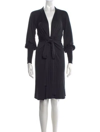 Pre-owned Issa Silk Knee-length Dress In Black/yellow