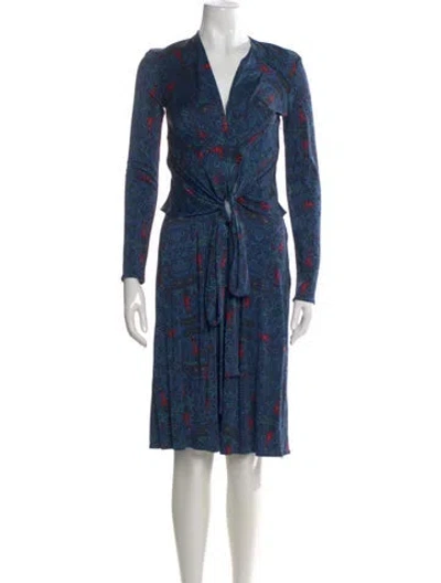 Pre-owned Issa Silk Knee-length Dress In Blue