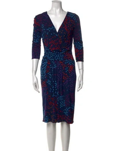Pre-owned Issa Silk Knee-length Dress In Blue