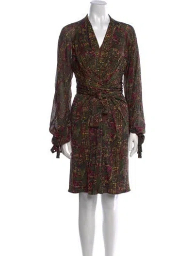 Pre-owned Issa Silk Knee-length Dress In Green