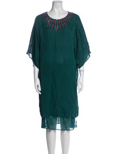 Pre-owned Issa Silk Knee-length Dress In Green