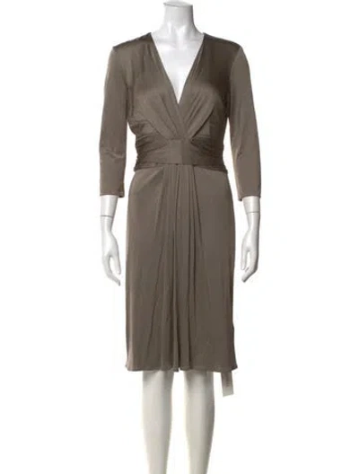 Pre-owned Issa Silk Knee-length Dress In Neutrals