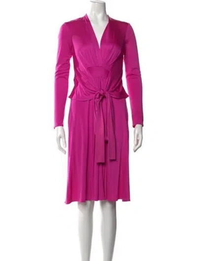 Pre-owned Issa Silk Knee-length Dress In Pink