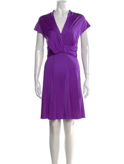Pre-owned Issa Silk Knee-length Dress In Purple