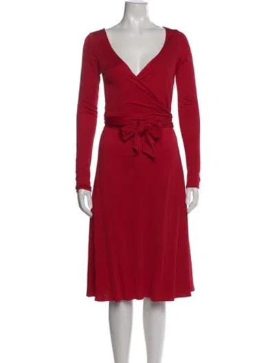 Pre-owned Issa Silk Knee-length Dress In Red