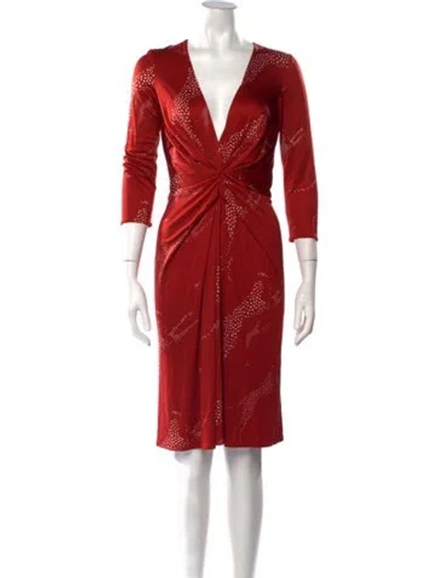 Pre-owned Issa Silk Knee-length Dress In Red