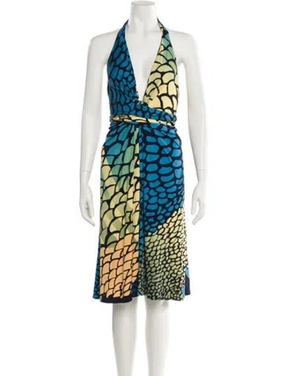 Pre-owned Issa Silk Knee-length Dress In Yellow